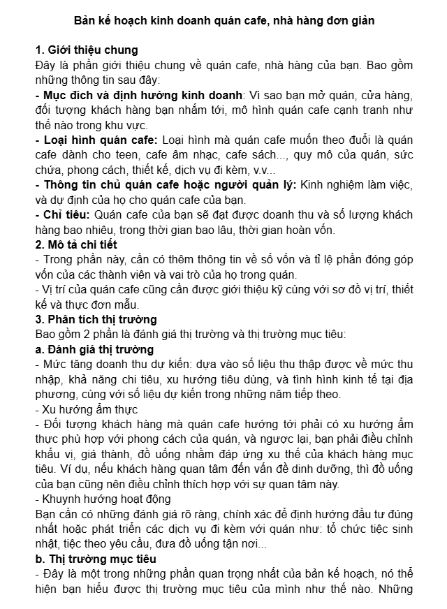 10+ mẫu kế hoạch kinh doanh chuẩn cho mọi ngành