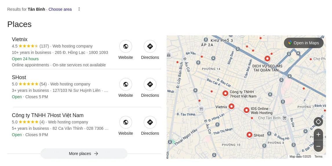 Dịch vụ SEO Google Maps trọn gói, cam kết TOP 3