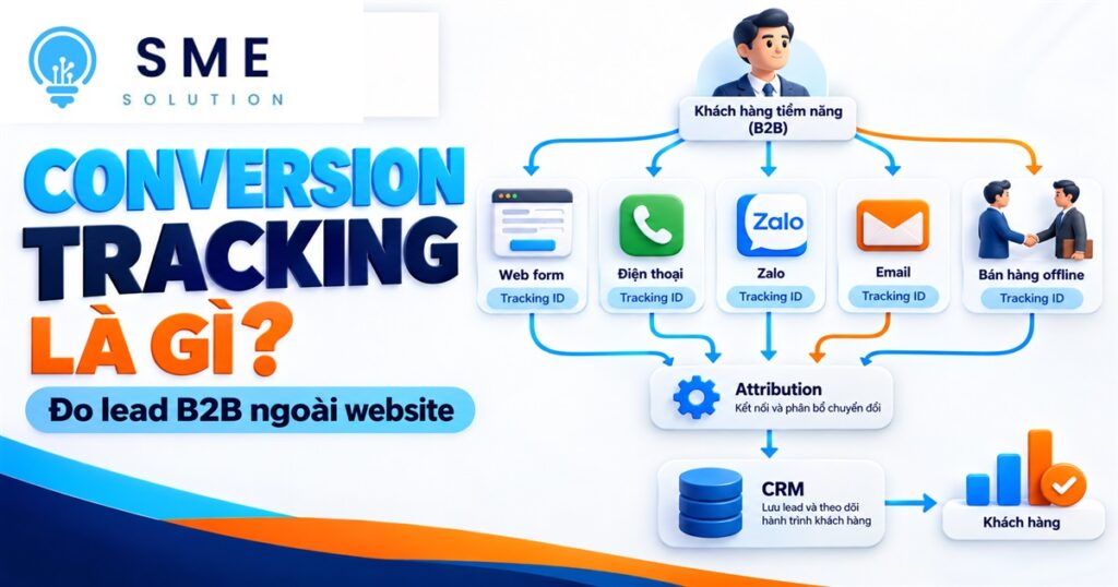 Đo lường lead B2B từ website đến CRM và bán hàng