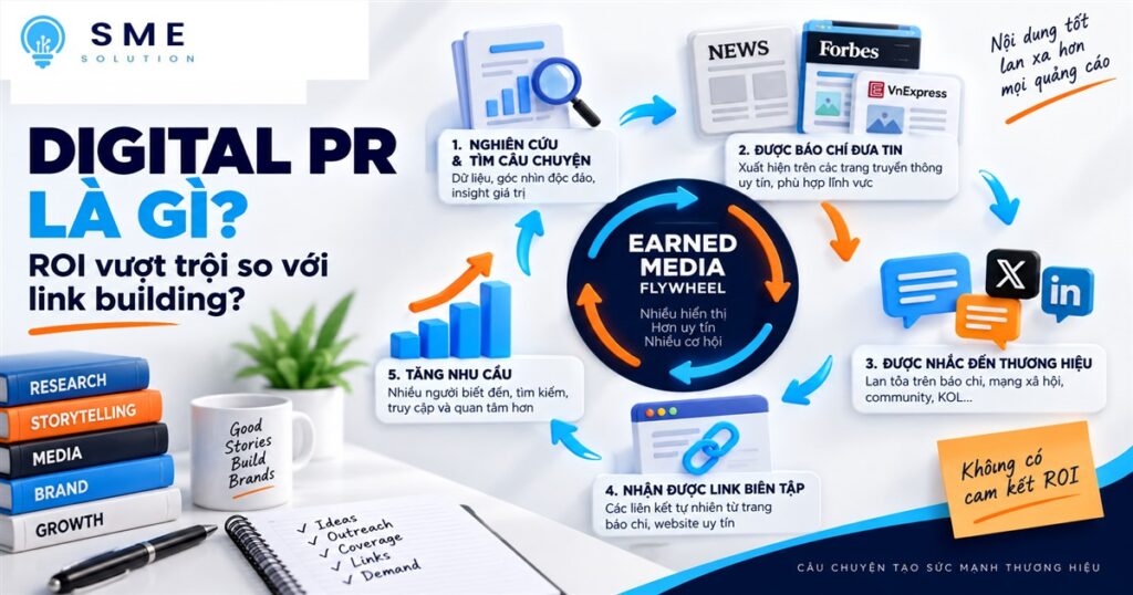 Digital PR tạo độ phủ thương hiệu và liên kết biên tập