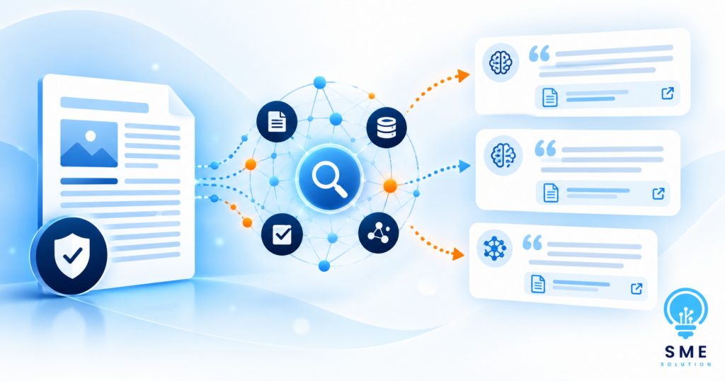 Minh họa thương hiệu được AI Search tìm thấy, lựa chọn và trích dẫn
