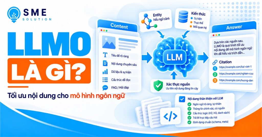 LLMO tối ưu nội dung để mô hình ngôn ngữ hiểu và trích dẫn