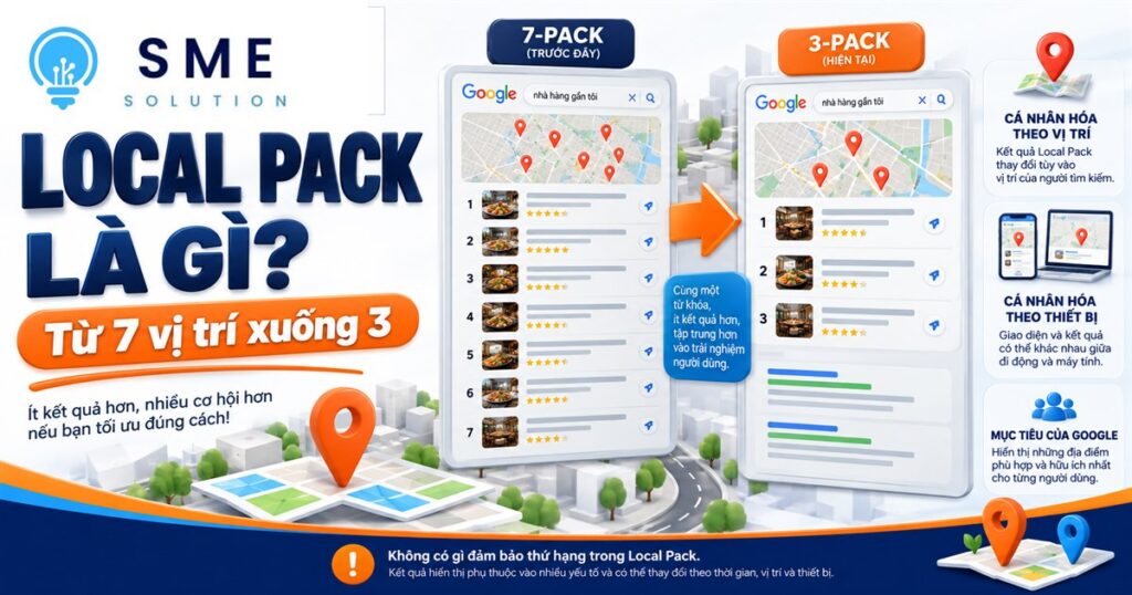 Local Pack từ bảy vị trí xuống ba vị trí