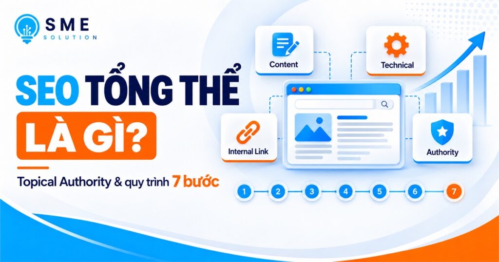 SEO tổng thể với bốn trụ cột và quy trình 7 bước