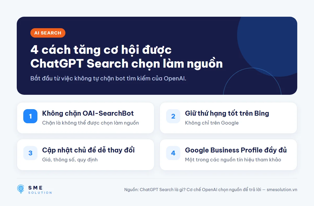 4 cách tăng cơ hội được ChatGPT Search chọn làm nguồn
