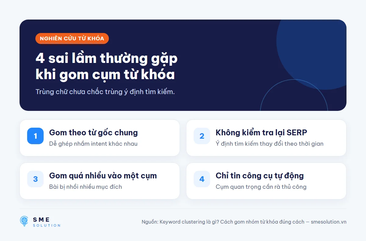 4 sai lầm thường gặp khi gom cụm từ khóa