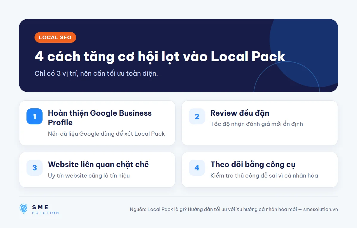 4 cách tăng cơ hội lọt vào Local Pack