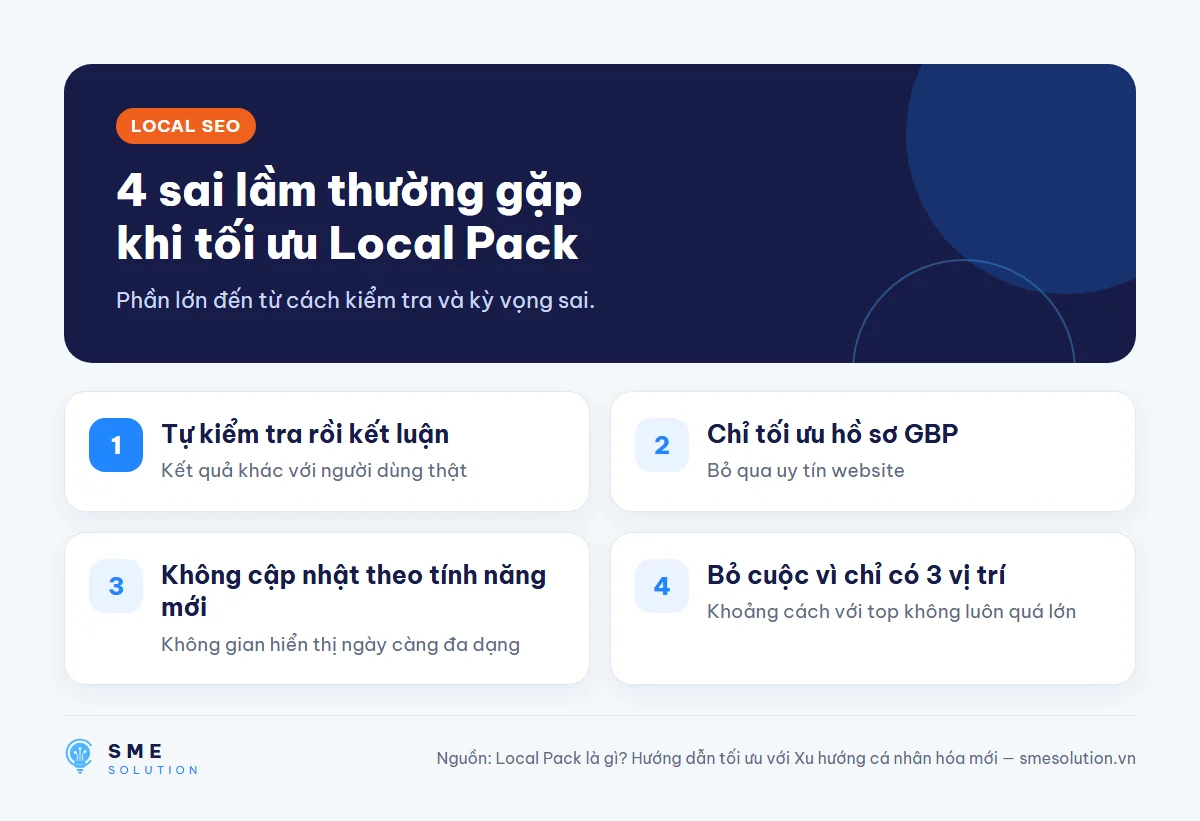 4 sai lầm thường gặp khi tối ưu Local Pack