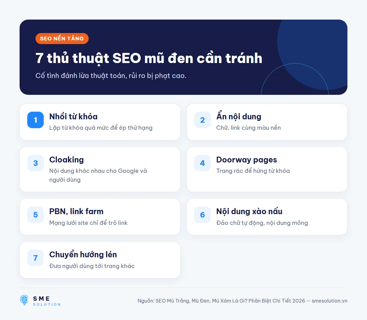 7 thủ thuật SEO mũ đen cần tránh