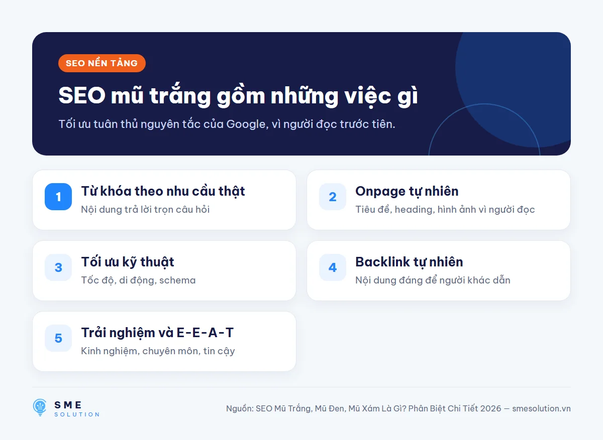 SEO mũ trắng gồm những việc gì