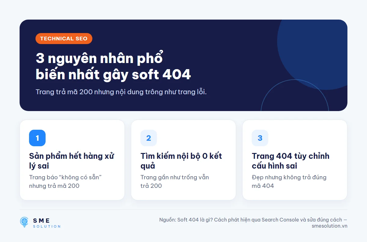 3 nguyên nhân phổ biến nhất gây soft 404
